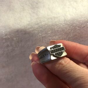 Harley-Davidson MOD stainless steel carbon fiber logo crest men’s ring